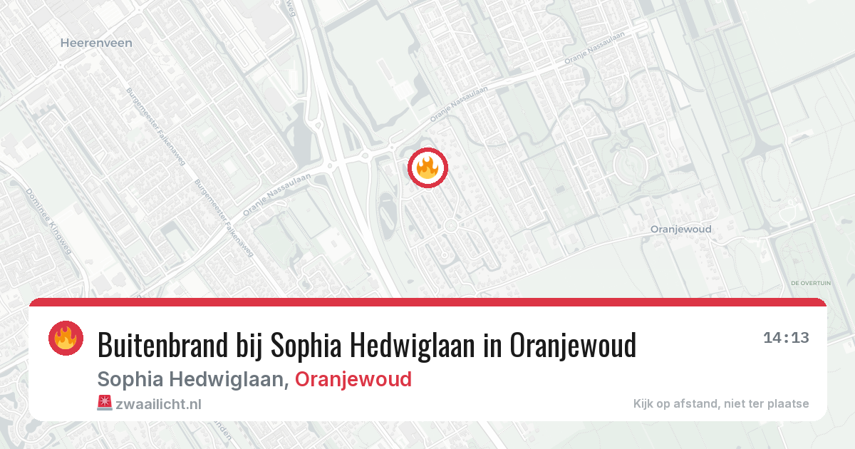 Buitenbrand bij Sophia Hedwiglaan in Oranjewoud — 27 mei 2026
