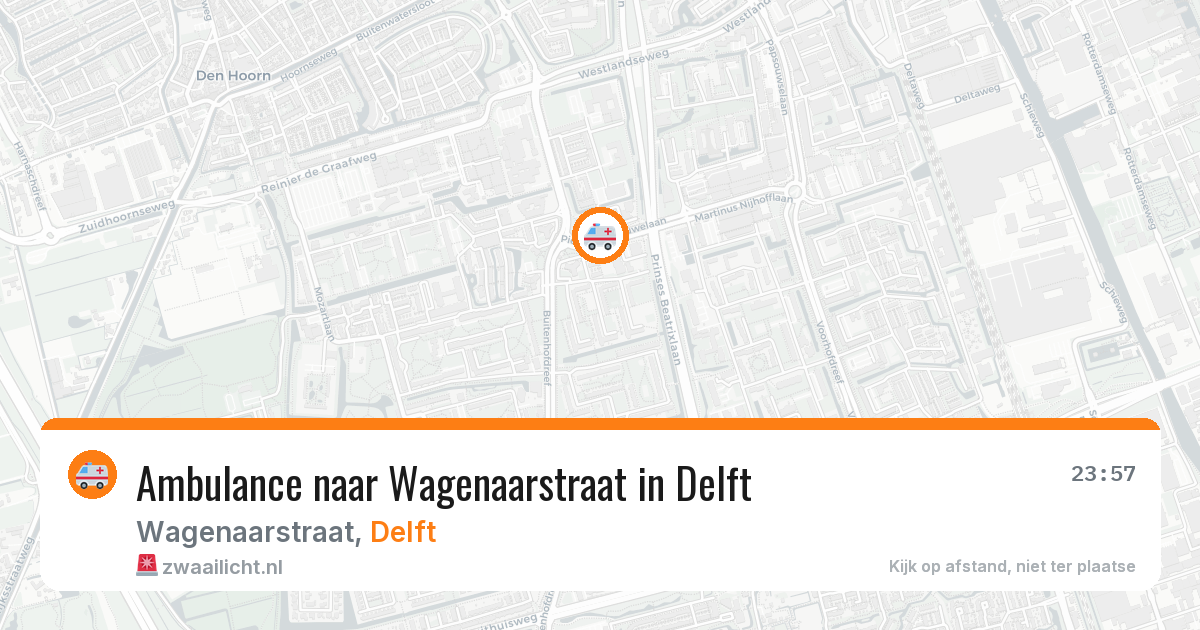 Ambulance naar Wagenaarstraat in Delft — 23 jul 2026