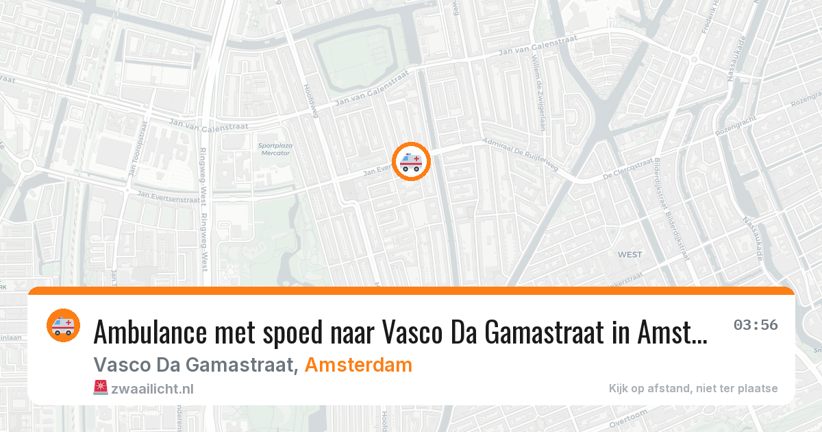 Ambulance met spoed naar Vasco Da Gamastraat in Amsterdam — 4 aug 2026