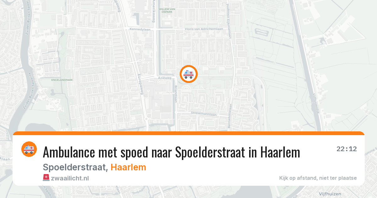 Ambulance met spoed naar Spoelderstraat in Haarlem — 21 mei 2026