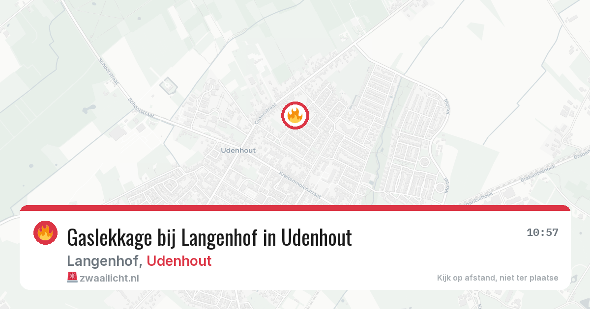 Gaslekkage bij Langenhof in Udenhout — 12 jun 2026
