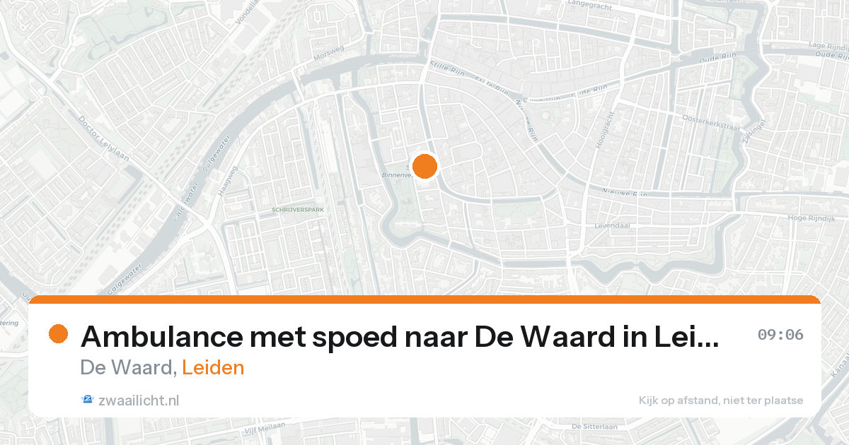 Ambulance met spoed naar De Waard in Leiden — 20 aug 2026