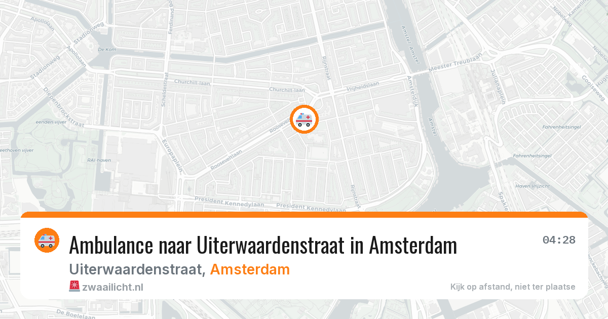 Ambulance naar Uiterwaardenstraat in Amsterdam — 12 aug 2026