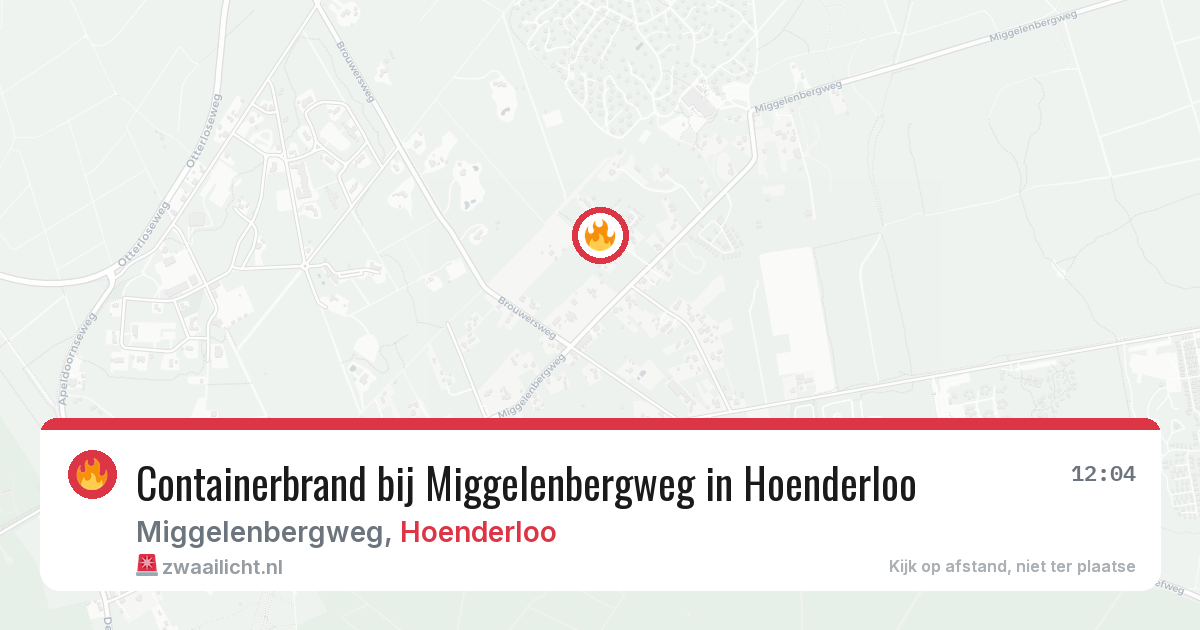 Containerbrand bij Miggelenbergweg in Hoenderloo — 22 mrt 2026