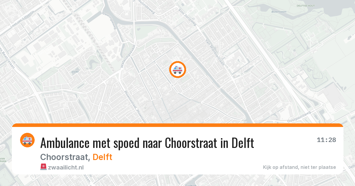 Ambulance met spoed naar Choorstraat in Delft — 21 mei 2026