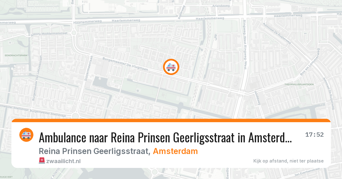 Ambulance naar Reina Prinsen Geerligsstraat in Amsterdam — 28 jun 2026
