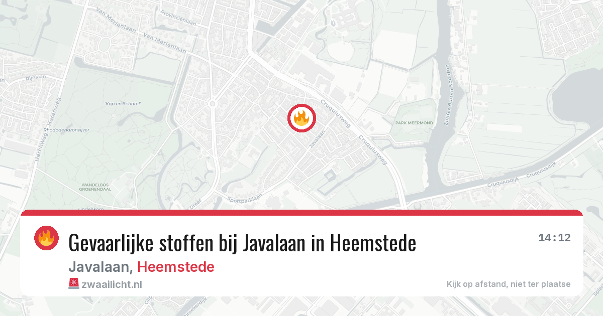 Gevaarlijke stoffen bij Javalaan in Heemstede — 27 jul 2026