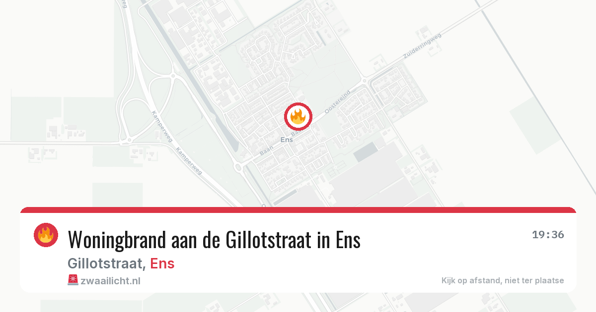 Woningbrand aan de Gillotstraat in Ens — 8 feb 2026