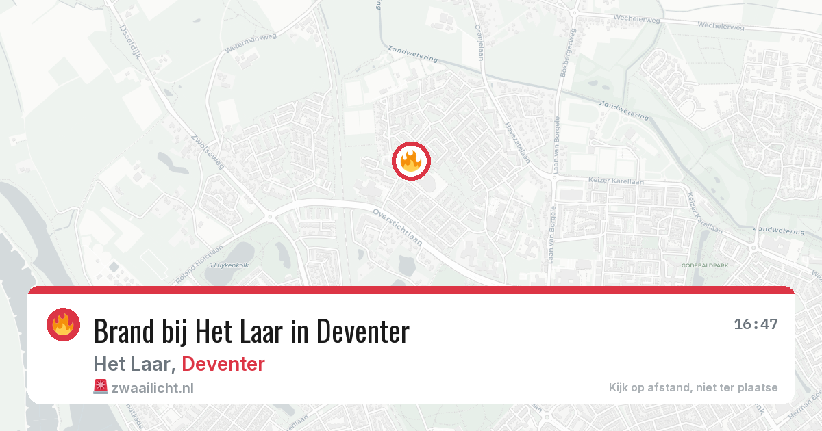 Brand bij Het Laar in Deventer — 9 aug 2026
