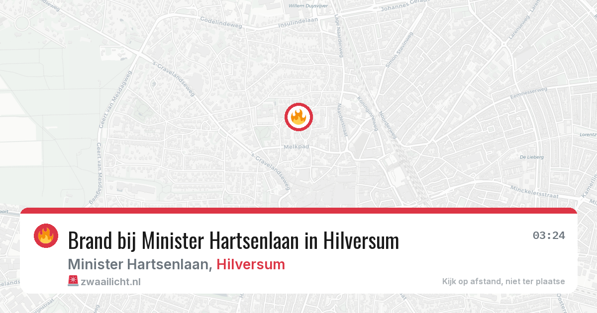 Brand bij Minister Hartsenlaan in Hilversum — 8 jun 2026