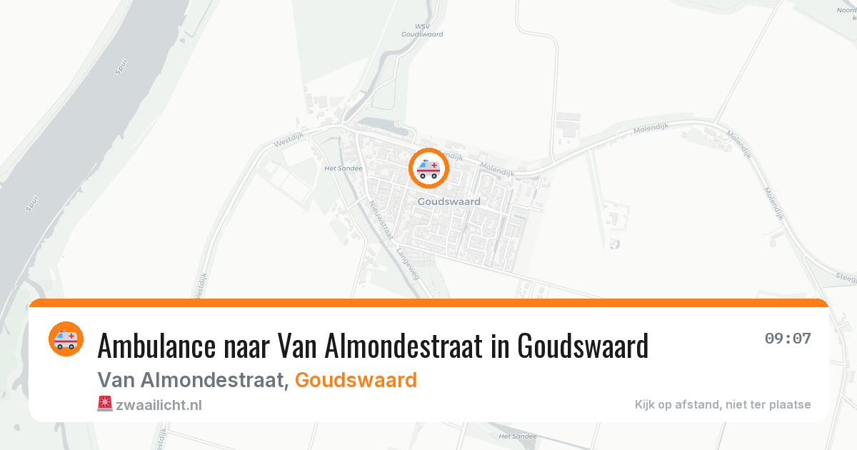 Ambulance naar Van Almondestraat in Goudswaard — 9 apr 2026