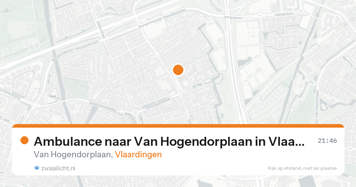 Ambulance naar Van Hogendorplaan in Vlaardingen — 19 aug 2026