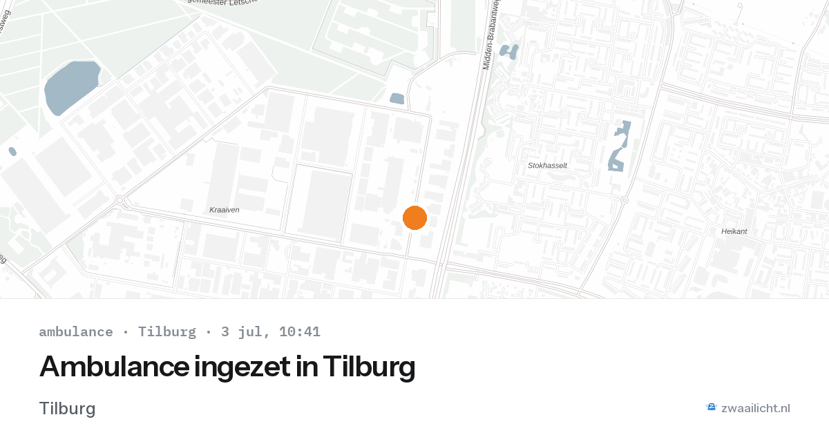Ambulance ingezet in Tilburg — 3 jul 2026