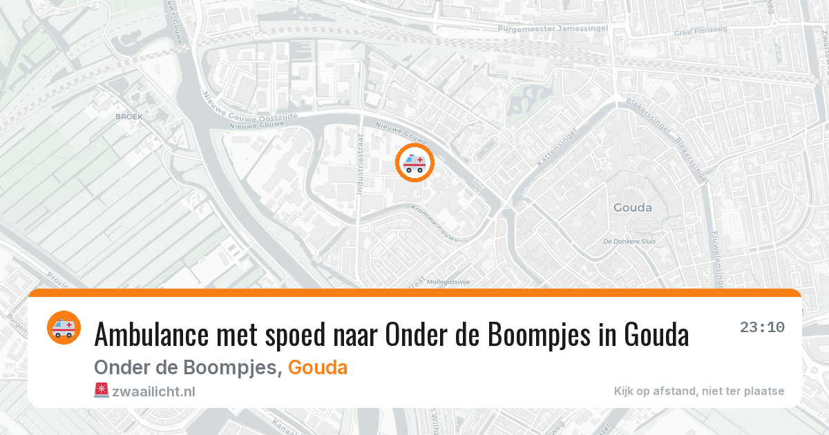 Ambulance met spoed naar Onder de Boompjes in Gouda — 13 aug 2026