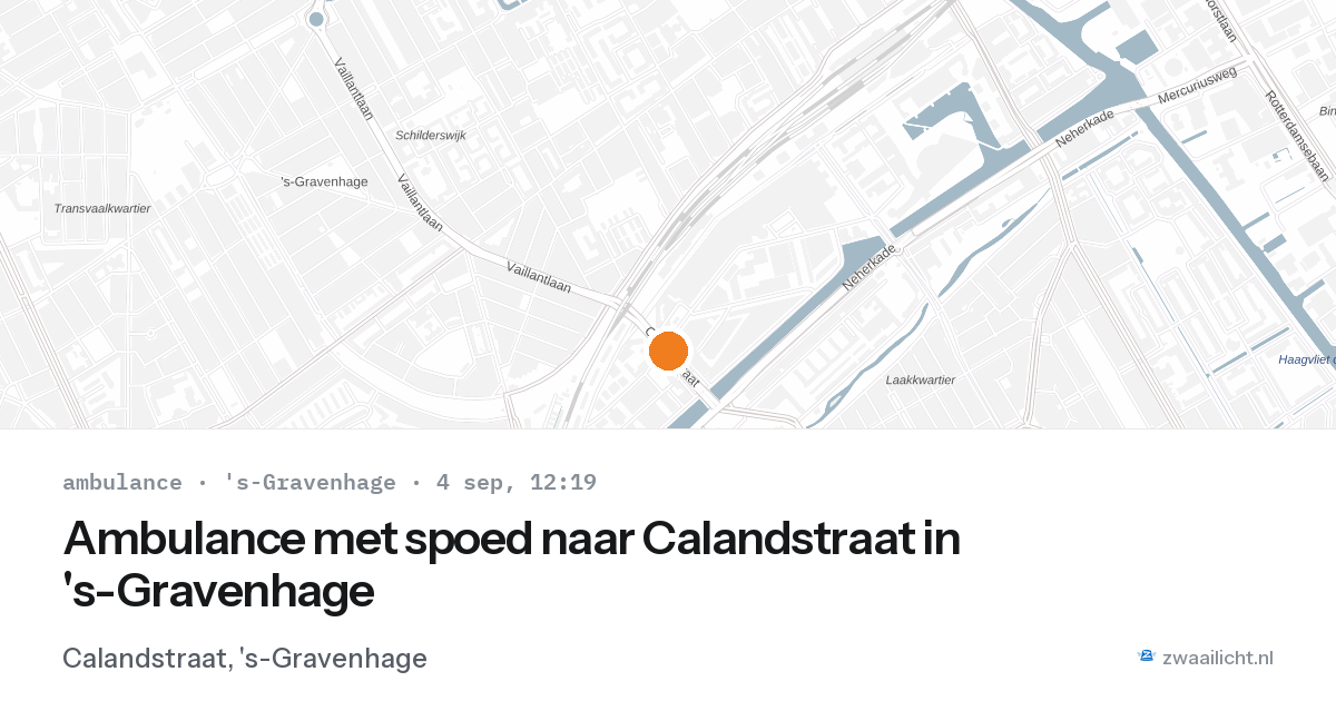 Ambulance met spoed naar Calandstraat in 's-Gravenhage — 4 sep 2026