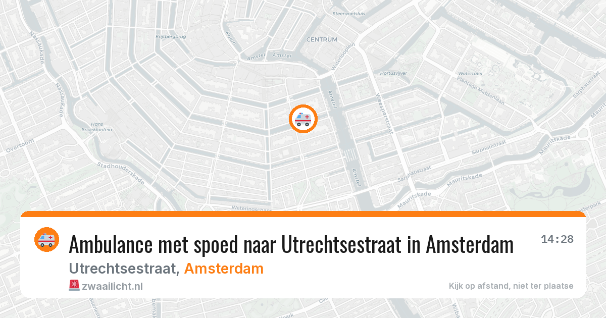 Ambulance met spoed naar Utrechtsestraat in Amsterdam — 1 aug 2026