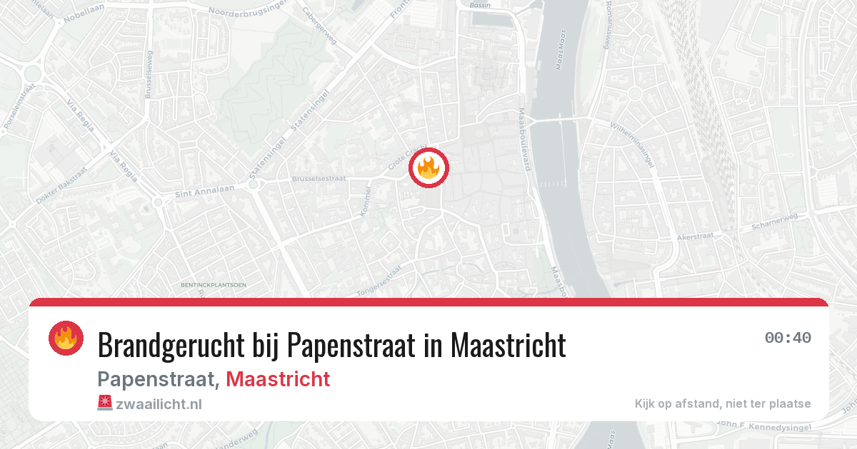 Brandgerucht bij Papenstraat in Maastricht — 8 jun 2026