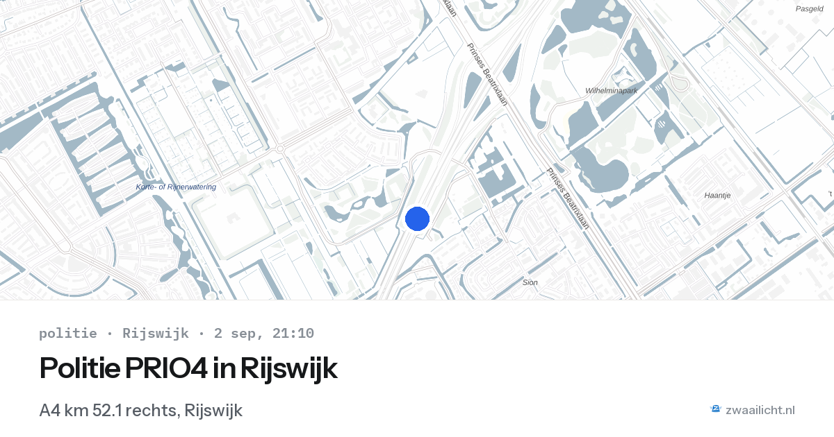 Politie PRIO4 in Rijswijk — 2 sep 2026 | 🚨 Zwaailicht.nl