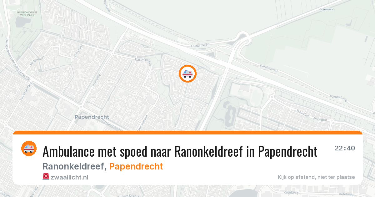 Ambulance met spoed naar Ranonkeldreef in Papendrecht — 18 jun 2026