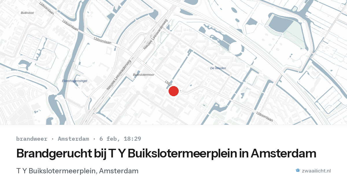 Brandgerucht bij T Y Buikslotermeerplein in Amsterdam — 6 feb 2026