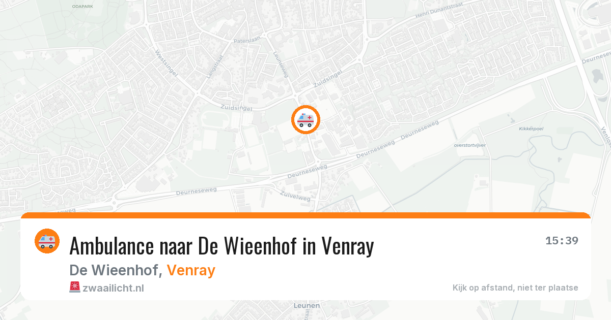 Ambulance naar De Wieenhof in Venray — 6 aug 2026