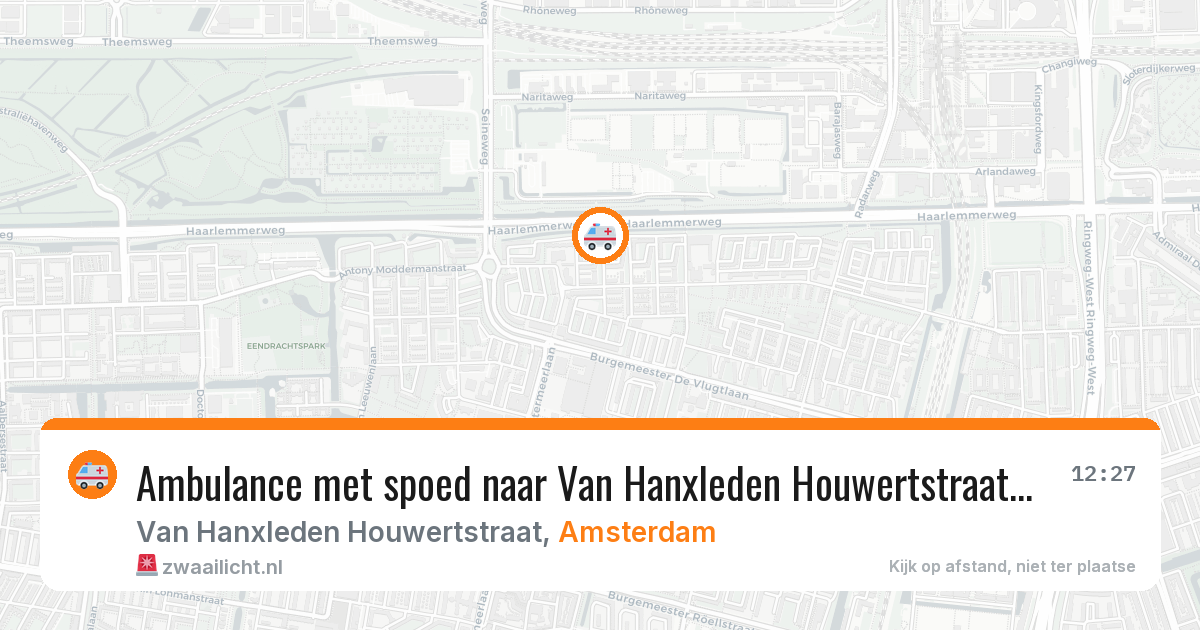 Ambulance met spoed naar Van Hanxleden Houwertstraat in Amsterdam — 28 jun 2026