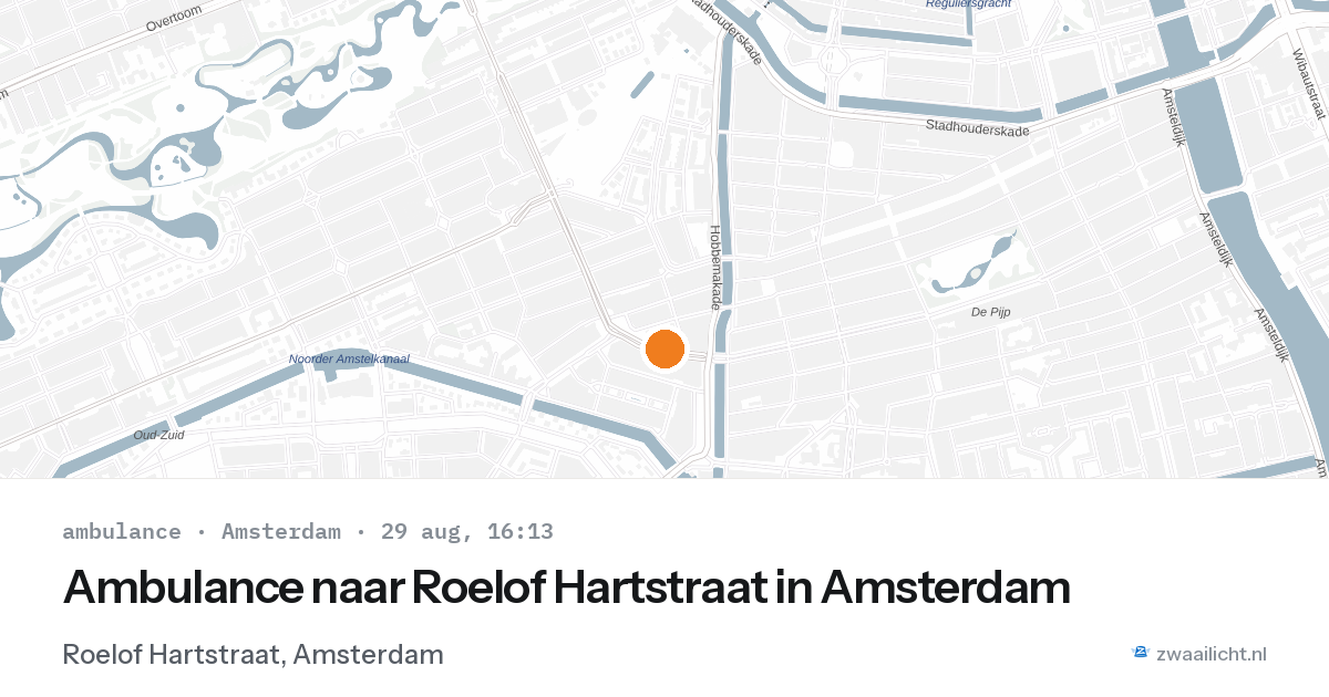 Ambulance naar Roelof Hartstraat in Amsterdam — 29 aug 2026