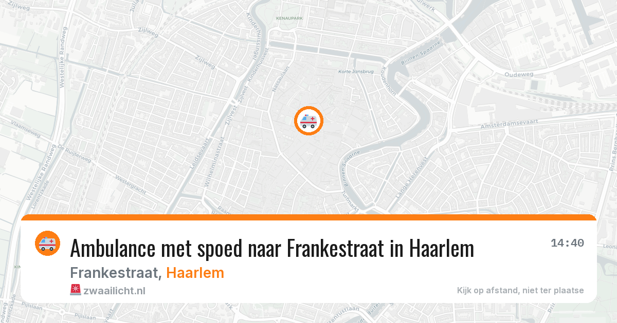 Ambulance met spoed naar Frankestraat in Haarlem — 4 aug 2026