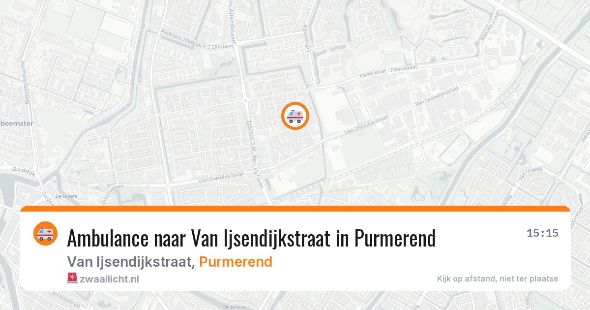 Ambulance naar Van Ijsendijkstraat in Purmerend — 20 apr 2026