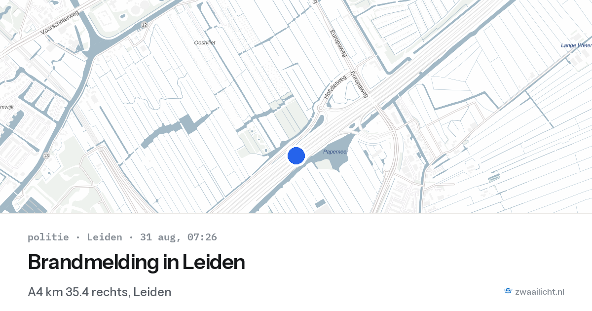 Brandmelding in Leiden — 31 aug 2026