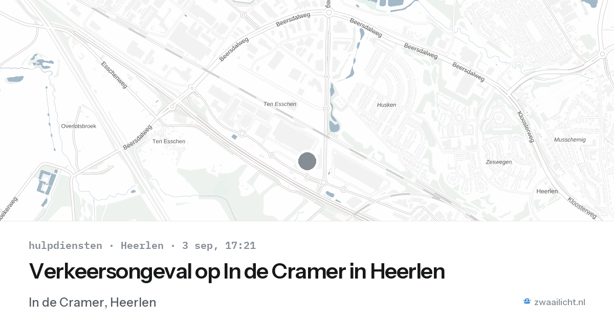 Verkeersongeval op In de Cramer in Heerlen — 3 sep 2026