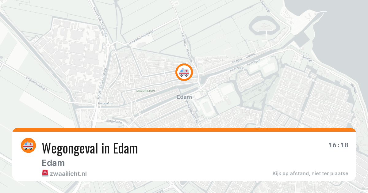 Wegongeval in Edam — 6 jul 2026