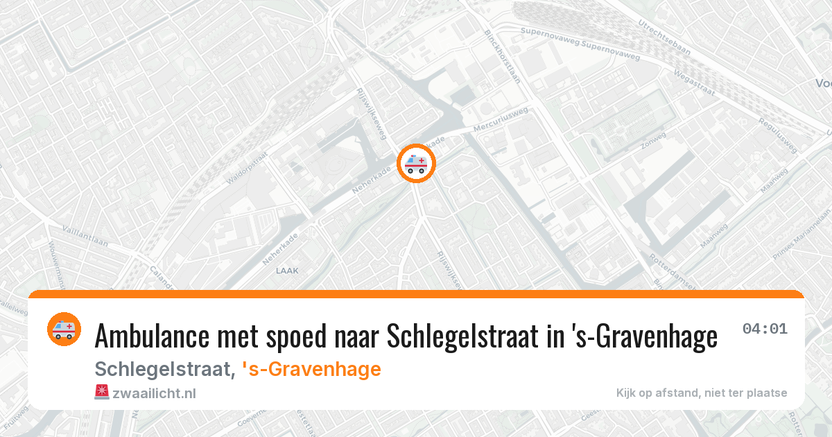 Ambulance met spoed naar Schlegelstraat in 's-Gravenhage — 5 aug 2026