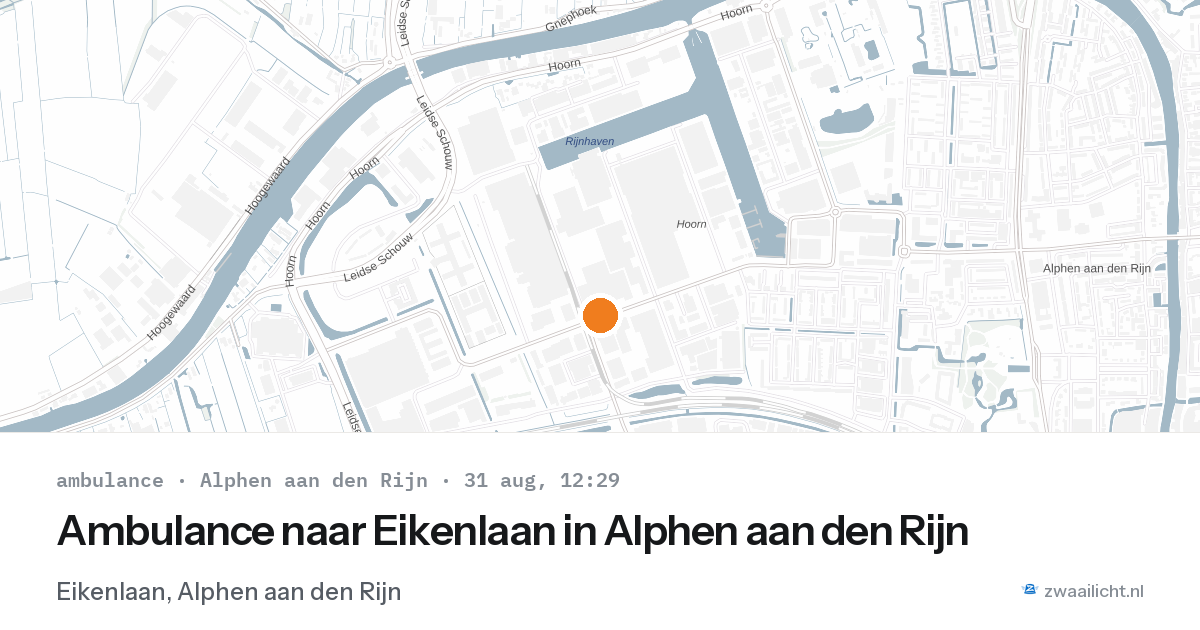 Ambulance naar Eikenlaan in Alphen aan den Rijn — 31 aug 2026