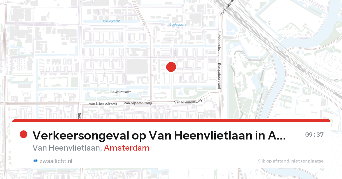 Verkeersongeval op Van Heenvlietlaan in Amsterdam — 28 aug 2026