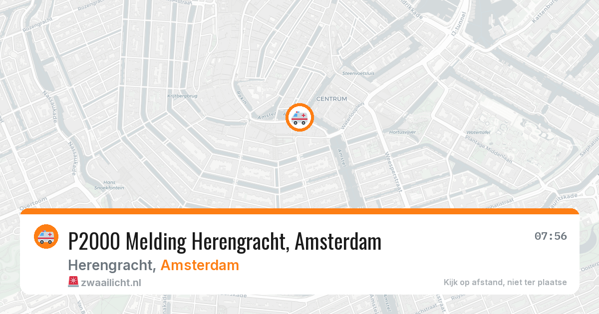 P2000 Melding Herengracht, Amsterdam — 19 jun 2026