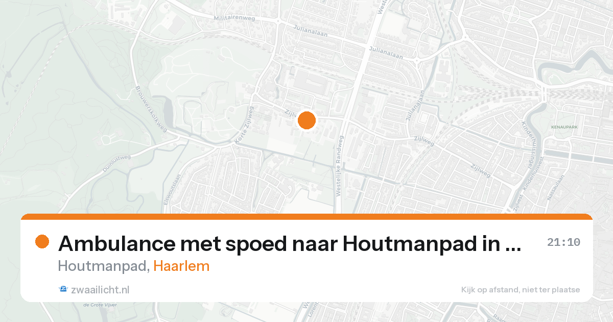 Ambulance met spoed naar Houtmanpad in Haarlem — 20 aug 2026