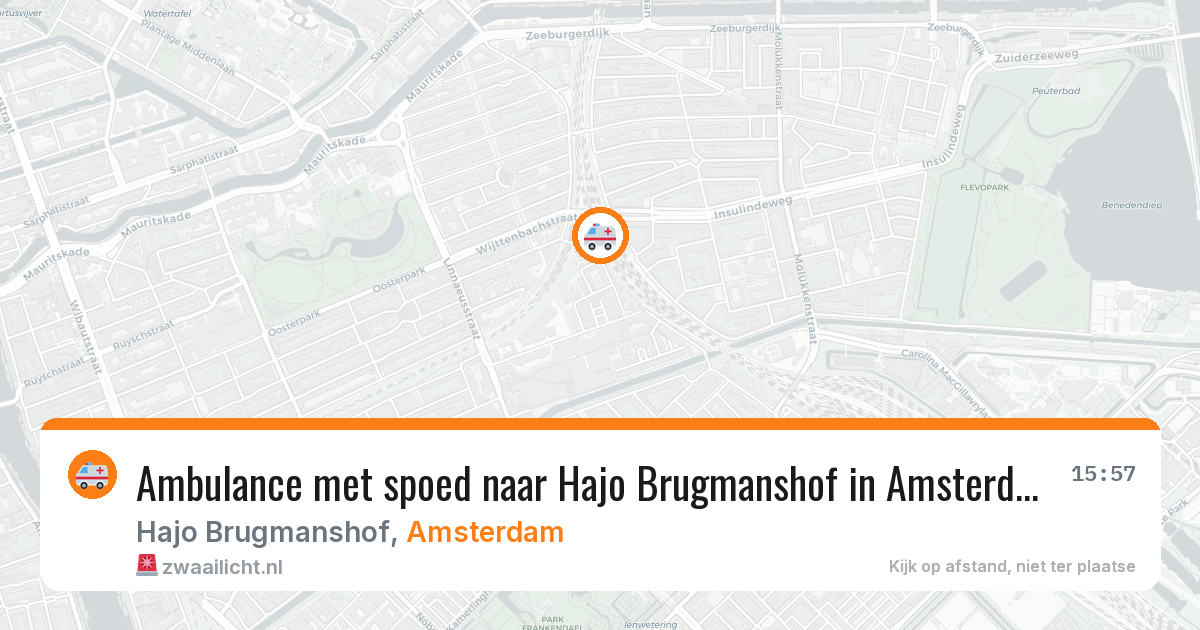 Ambulance met spoed naar Hajo Brugmanshof in Amsterdam — 8 mei 2026