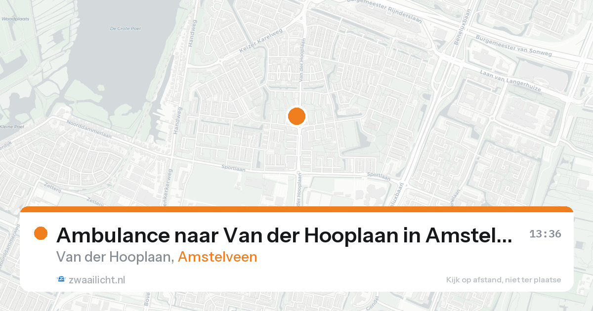 Ambulance naar Van der Hooplaan in Amstelveen — 21 aug 2026