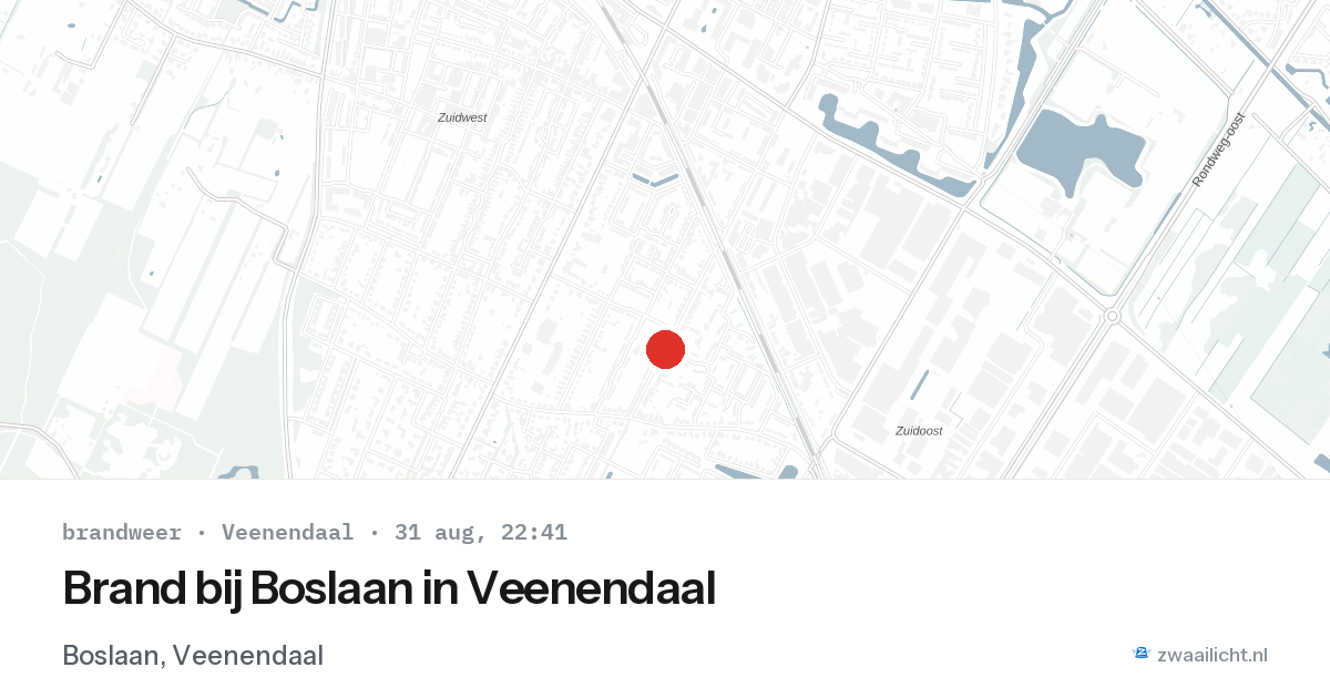 Brand bij Boslaan in Veenendaal — 31 aug 2026