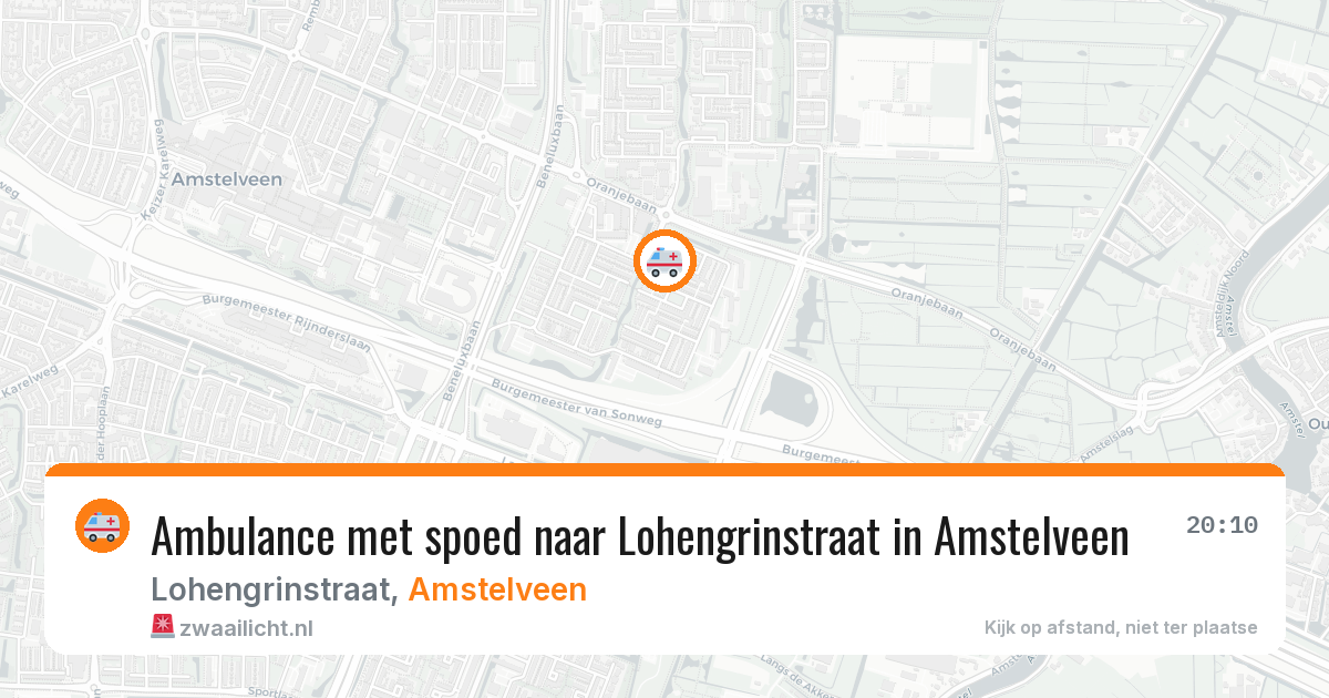 Ambulance met spoed naar Lohengrinstraat in Amstelveen — 25 mrt 2026