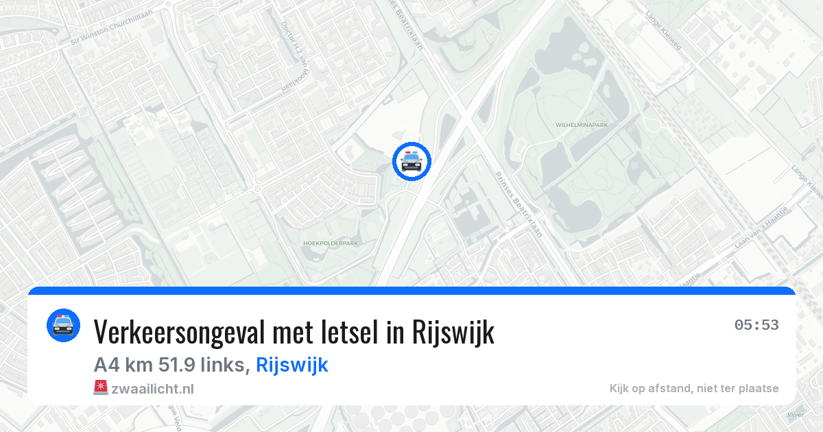 Verkeersongeval met letsel in Rijswijk — 13 aug 2026