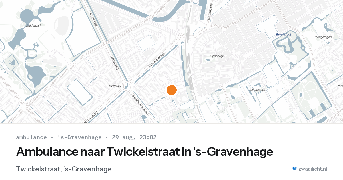 Ambulance naar Twickelstraat in 's-Gravenhage — 29 aug 2026