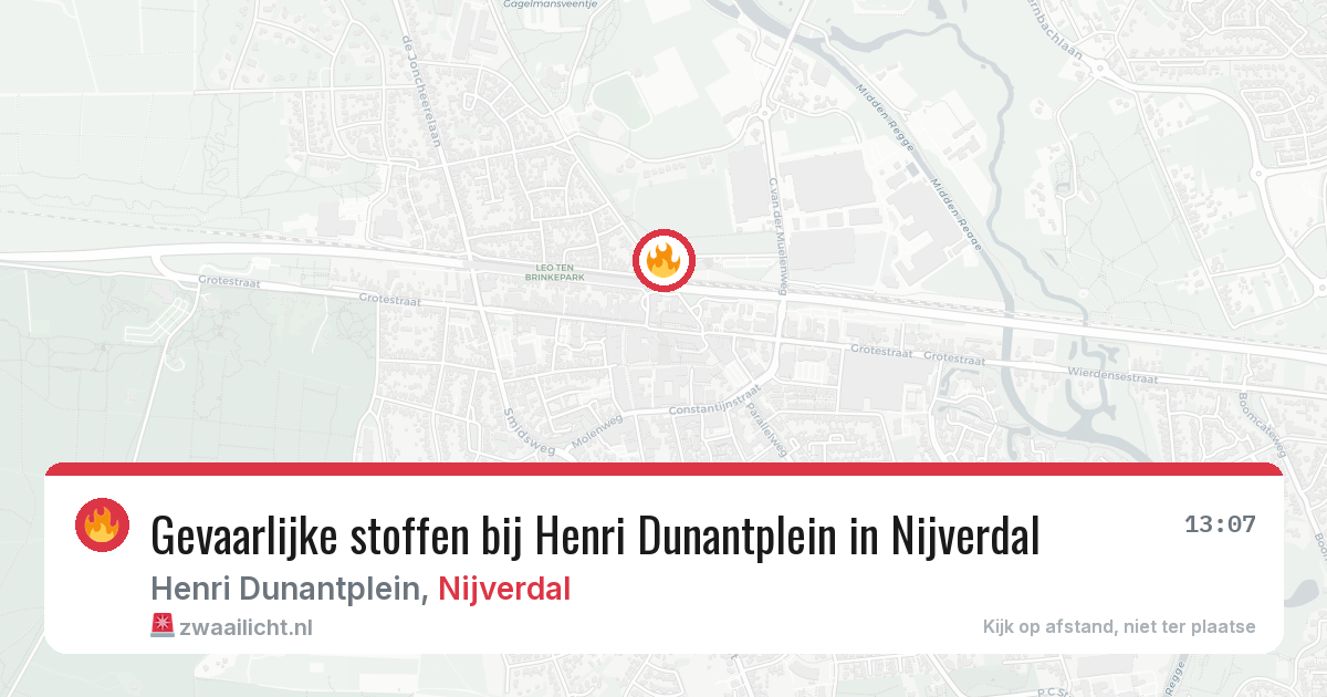 Gevaarlijke stoffen bij Henri Dunantplein in Nijverdal — 7 mei 2026