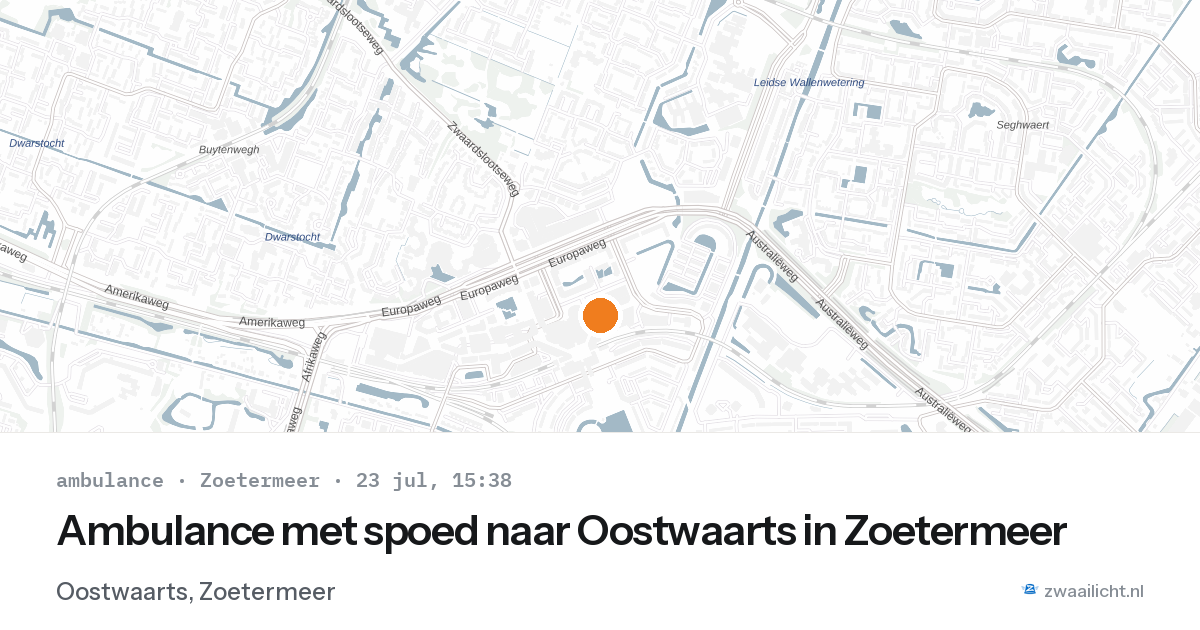 Ambulance met spoed naar Oostwaarts in Zoetermeer — 23 jul 2026