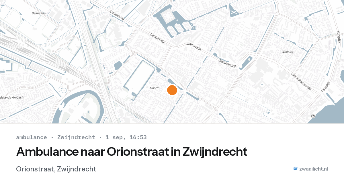 Ambulance naar Orionstraat in Zwijndrecht — 1 sep 2026