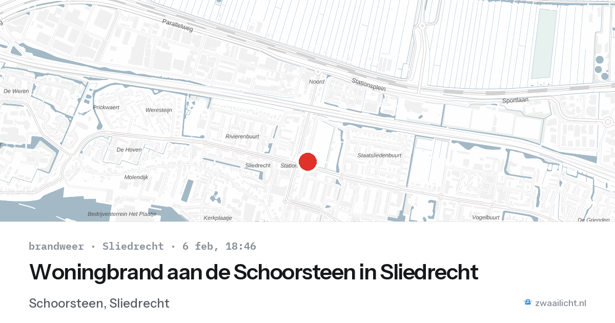 Woningbrand aan de Schoorsteen in Sliedrecht — 6 feb 2026