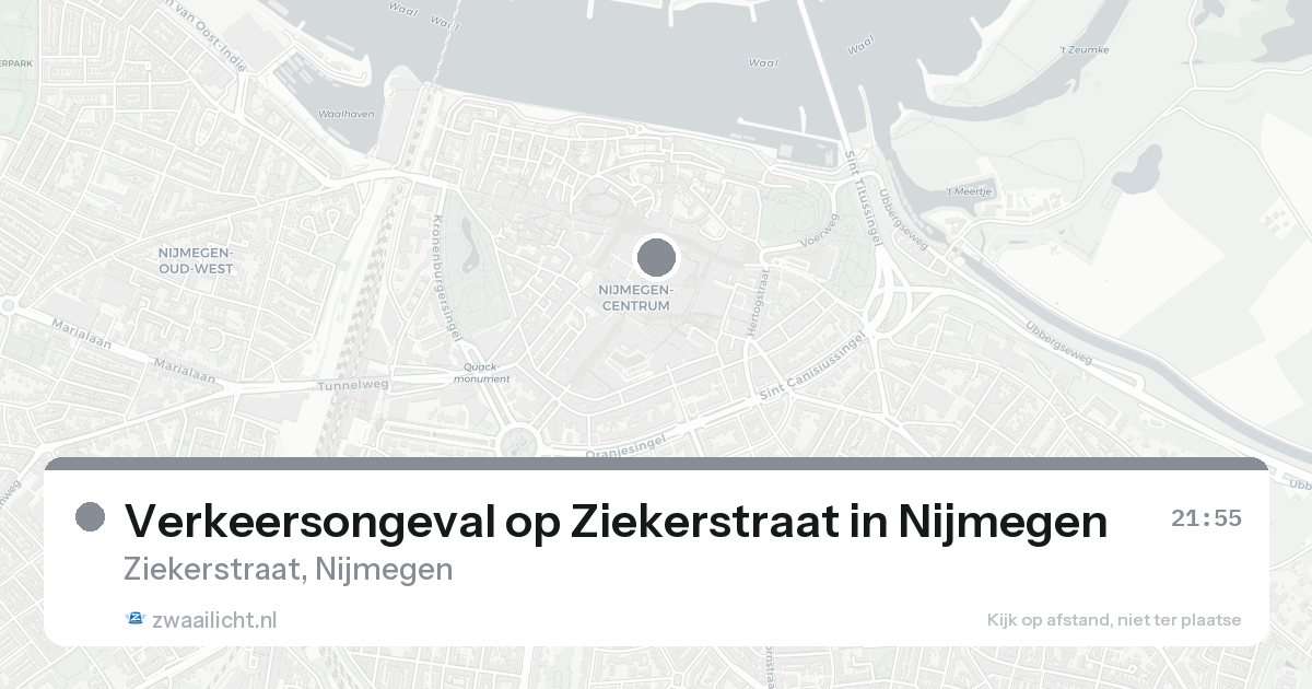 Verkeersongeval op Ziekerstraat in Nijmegen — 20 aug 2026