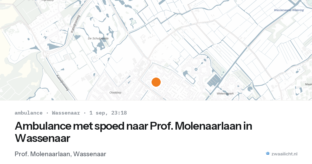 Ambulance met spoed naar Prof. Molenaarlaan in Wassenaar — 1 sep 2026