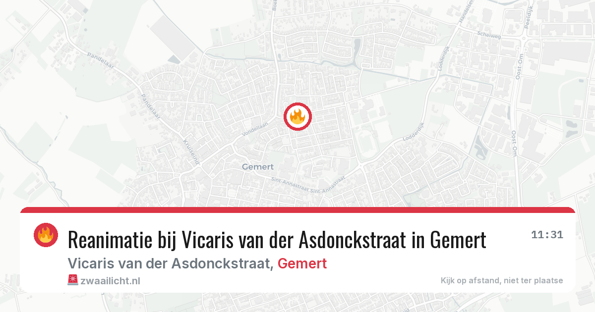 Reanimatie bij Vicaris van der Asdonckstraat in Gemert — 8 feb 2026